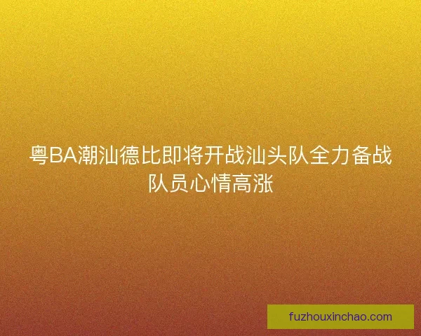 粤BA潮汕德比即将开战汕头队全力备战队员心情高涨