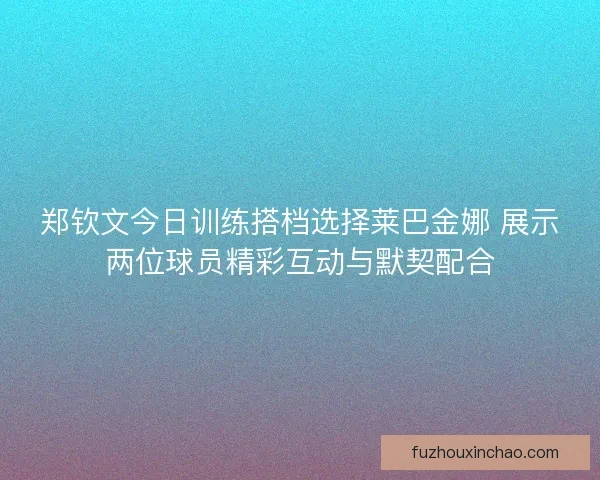 郑钦文今日训练搭档选择莱巴金娜 展示两位球员精彩互动与默契配合